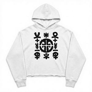 Sudadera con capucha corta personalizada para mujer, de felpa con lavado ácido, 500 g/m², poliéster/algodón, estampado puff, corte holgado, bajo deshilachado, estilo urbano, invierno - Product Image 1