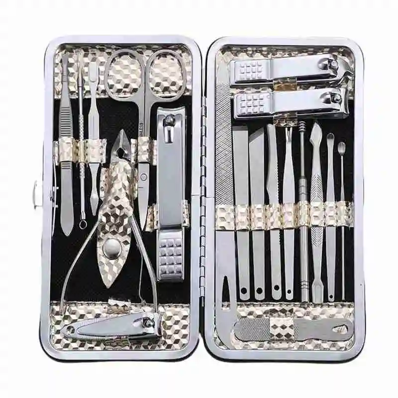 19Pcs Schaar Nagelknipper Set Nail Bestand Dode Huid Tang Trimmer Manicure Tools Grooming Nail Snijmes Pincet Set