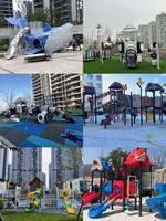Ensemble de jeux d'extérieur pour enfants : toboggan, balançoire, filet d'escalade, toboggan en acier inoxydable, aire de jeux de jardin, parc de trampolines