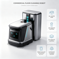 Robot de nettoyage commercial MiCity, contrôle par application, réservoir d'eau de 50L, navigation SLAM, balayage, lavage, aspiration, dépoussiérage 4-en-1, 800m²/h, robot de nettoyage automatique