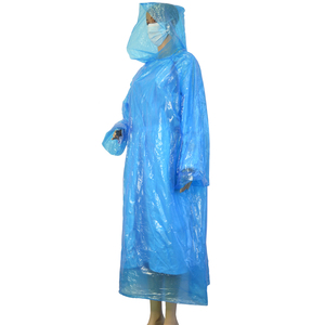 Adults Polyethylene Hooded Poncho Waterproof Traveling Hiking Disposable Plastic <strong>Raincoat</strong> - Product Image 2
