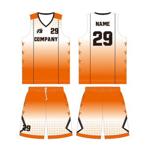 Uniformes <span class=keywords><strong>de</strong></span> Baloncesto Personalizados con Degradado Naranja y Blanco, Patrón <span class=keywords><strong>de</strong></span> Estrellas Laterales, Sublimación, Camisetas <span class=keywords><strong>de</strong></span> Secado Rápido para Hombre, Ropa <span class=keywords><strong>de</strong></span> Práctica <span class=keywords><strong>de</strong></span> Equipo - Product Image 2