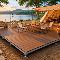 Terrasse moderne pour événements, en acier galvanisé imperméable, antidérapante, design modulaire, terrasse préfabriquée en WPC pour parc