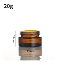 Flacon de crème pour le visage en verre brun 20g, flacon cosmétique de couleur thé pour masques faciaux et crème pour les yeux, emballage rechargeable en gros