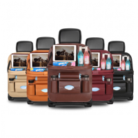 Organisateur de siège arrière de voiture en cuir PU avec plateau pliable, porte-gobelet, multi-poches, sac de rangement suspendu, imperméable