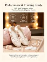 Chaussures de danse de ballet à semelle souple en satin pour femmes et filles, flexibles, confortables, avec détail nœud, chaussures d'entraînement de danse, pratique professionnelle