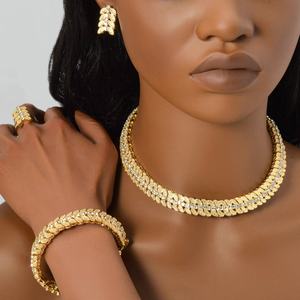 New Arrival Classic Copper Bridal Jewelry <b>Sets</b> <b>Women</b> Necklace Earrings Ring Bracelet Zircon Geometric Anniversary <b>Gift</b> - Product Image 3