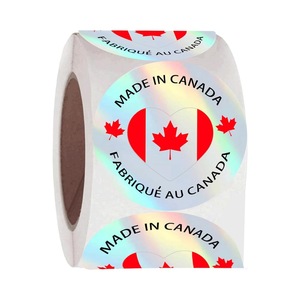 Made In Canada Holographic <b>Stickers</b> Clear BOPP Self Adhesive Circular <b>Logo</b> For Promotional Activities - Product Image 1
