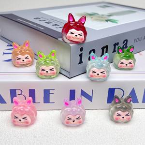 Tridimensional luminoso translúcido cambio Gradual Color Kiki Tide Play Doll DIY acrílico encanto cambio Gradual lindo Animal - Product Image 2