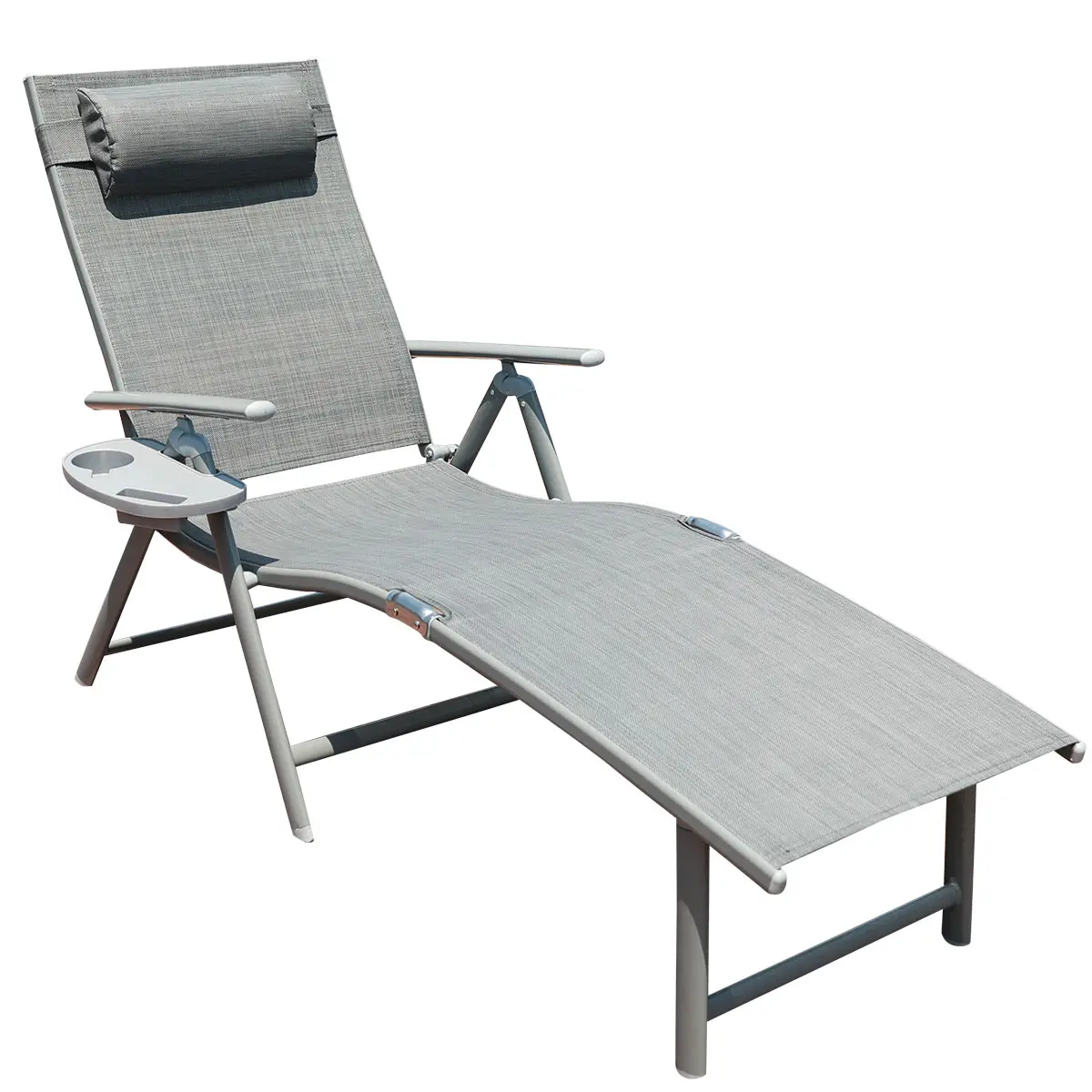 Latest aluminum outdoor patio chaise lounge chair sun lounger for hotel Deck Beach Yard Swimming Pool with cushion