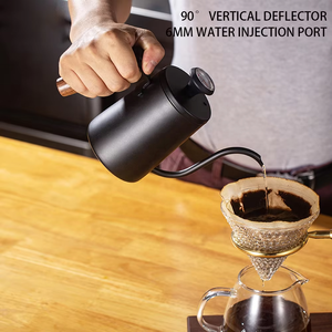 Cafetera de goteo de acero inoxidable 304 con revestimiento de Teflón, con graduaciones, para uso doméstico y comercial, tipo nariz de tiburón - Product Image 3