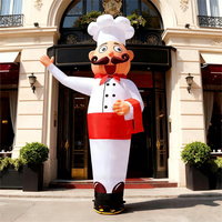 Ballon publicitaire gonflable de chef agitant la main pour la promotion de restaurants et services de traiteur
