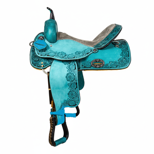 Selle occidentale en cuir véritable DD durable et professionnelle pour l'équitation anglaise et les courses de chevaux-fabriquée en Inde - Product Image 1