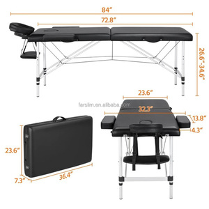 Table de massage multifonctionnelle portable et pliable 2-en-1 avec technologie d'aspiration, trou pour le visage réglable, en cuir PU, pour salon de beauté - Product Image 4
