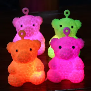 Creativo LED luminoso orso rosa giocattolo in gomma ridurre lo Stress giocattolo regalo di san valentino felice