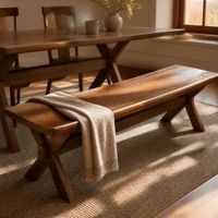 Banc en bois massif pré-percé, à pieds en X, démontable, trois-en-un, facile à installer, écologique, emballage personnalisé
