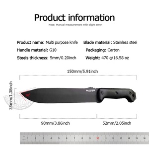 Couteau tactique de survie en plein air KA-B BK9 en acier inoxydable de haute qualité, manche G10, lame fixe, DIY industriel - Product Image 6