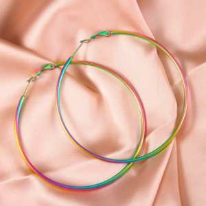 <span class=keywords><strong>Orecchini</strong></span> Hip Hop Oversize Esagerati Ipoallergenici Grandi Cerchi in <span class=keywords><strong>Acciaio</strong></span> Inossidabile Dorato Vintage per Ragazze - Product Image 5