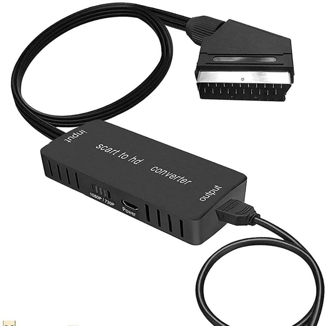 SCART to HDMI Converter BNC Adapter Cable Converts Analog Scart Composite Video Audio for Home Theater DVD Players Computer