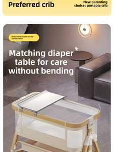 Cuna Portátil Multifuncional para Bebés Recién Nacidos de 0 a 36 Meses, Plegable 2 en 1, Cama Grande con Diseño Moderno - Product Image 3