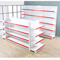 Étagères de supermarché réglables à 5 niveaux, en métal thermolaqué, système d'étagères de présentation pour épicerie, 90x45x210mm