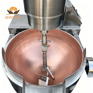 Mélangeur planétaire industriel électrique T2 à cuve en <span class=keywords><strong>cuivre</strong></span> rouge, inclinable et automatique, pour bonbons, caramel, confiture, chocolat - Product Image 4