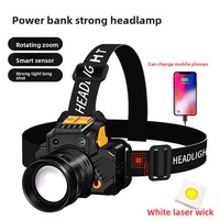 Lampe frontale LED COB à capteur, réglable, super lumineuse, haute CRI 95, USB, en aluminium, IP65, pour la pêche nocturne en plein air, la plongée, le camping
