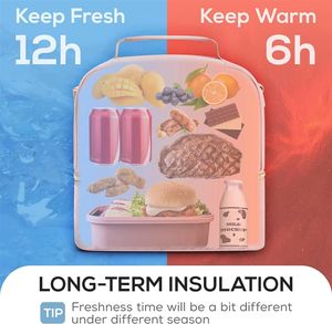 Sac isotherme rond en aluminium personnalisé, épaissi, OEM/ODM, pour le déjeuner, idéal pour les employés de bureau et étudiants au Vietnam, vente en gros directe usine - Product Image 5