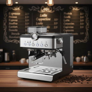 Macchina per Espresso di Qualità Commerciale con Termoblocco, Riscaldamento Rapido, Lancia Schiumalatte Rimovibile, Facile da Pulire, Simile ai Modelli da Caffetteria - Product Image 1