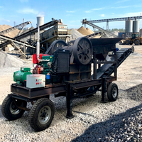 Concasseur à mâchoires mobile diesel PE400*600 pour granit et béton, avec convoyeur, pour l'extraction aurifère - Vente directe usine