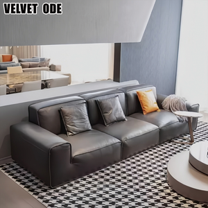 Минималистичный очень большой кожаный диван Avenue – очень широкий, глубокий, мягкий, удобный и прочный диван для дома и офиса - Product Image 5