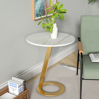 Nouvelle table basse multifonctionnelle de style chinois avec structure en métal et plateau en pierre pour la maison, le salon et la chambre