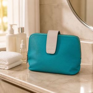 Premium PU Cosmetic Bag Magnetic Buckle Travel <b>Makeup</b> <b>Case</b> with Durable Zipper for Skincare and Accessories - Product Image 1
