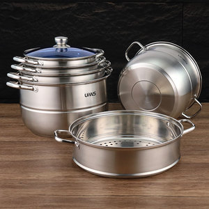 Batterie de cuisine de luxe en acier inoxydable à couverture bleue de 5 pièces nouvelle cuisinière à induction cuisinière à gaz cuisine à domicile différentes tailles casserole haute - Product Image 6