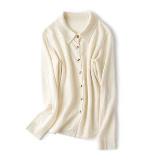 Fashion Women's 100% Pure Cashmere <strong>Polo</strong> Collar Sweater Knitted <strong>Jumper</strong> Casual Wear <strong>Ladies</strong>' Luxury Basic Cashmere Top - Product Image 6