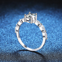 Haut de gamme 1 carat Moissanite Pigeon oeuf bague en diamant S925 argent Sterling luxe romantique fée vent proposition bague plaqué rhodium