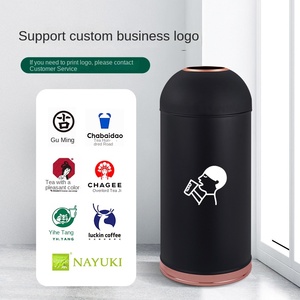 Thùng rác thương mại cỡ lớn, tròn, không nắp, kiểu dáng sáng tạo, dùng cho quán trà sữa và quán cà phê - Product Image 5