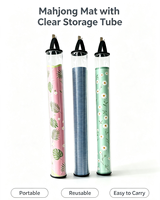 Sacs de rangement pliables en PVC transparent personnalisés pour tapis de mahjong, avec fermeture éclair, poignée et sangle, écologiques, durables, résistants à l'eau et faciles à transporter