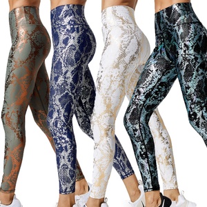 Women's Custom High Waist Gym Workout Yoga Pants Elastic Waist Trainer Scrunch Butt <strong>Snake</strong> <strong>Print</strong> <strong>Leggings</strong> Butt Lifting Effect - Product Image 1