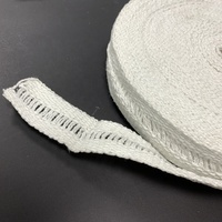 Ruban isolant thermique réfractaire 1000°C en fibre céramique blanche tissée simple 2-5µm avec feuille d'aluminium, qualité ST, en fibre de verre 25-100mm