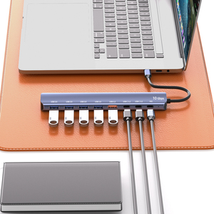 Sản phẩm mới Type-C để Gen2 10Gbps 8 trong 1 adapter với <span class=keywords><strong>USB</strong></span>-A 4 cổng 3.0 + <span class=keywords><strong>USB</strong></span>-A + <span class=keywords><strong>USB</strong></span>-C 10Gbps + PD 8-<span class=keywords><strong>Port</strong></span> <span class=keywords><strong>USB</strong></span> <span class=keywords><strong>3.2</strong></span> <span class=keywords><strong>Hub</strong></span> - Product Image 2