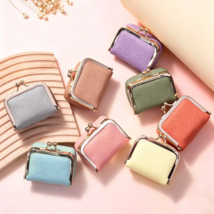 Eco-friendly Customized Luxe Discreet Kiss Lock Jewelry Cases Pastel Leatherette <b>Mini</b> Travel <b>Storage</b> <b>Boxes</b> - Product Image 1