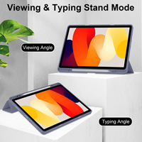 Housse de protection en cuir PU + TPU transparent à trois volets pour Redmi pad SE 11 pouces 2023 Smart Sleep Tablet Cove