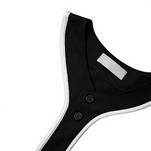 Maillot de baseball noir pour homme, manches courtes, boutons sur le devant, respirant, séchage rapide, polyester, vêtements de sport, coupe classique, adulte, unisexe - Product Image 4