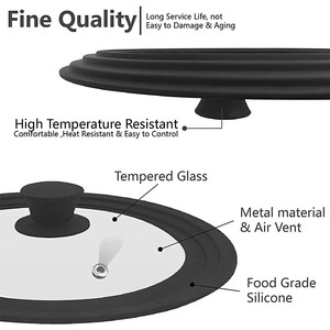 16-22-28-32cm Silicone <b>Glass</b> Covers Pans Skillets Multifunctional Adaptable Lids Stove Round <b>Protector</b> Caps Kitchen Accessories - Product Image 3