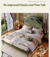 Lit double réglable en bois massif frêne blanc vintage JD, 1,8 m, avec cadre rembourré en velours côtelé, plateforme de lit luxueuse et coussin moelleux