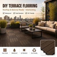 Dalles de terrasse en fibrociment à emboîtement DIY 300x300mm, imperméables, résistantes aux UV, écologiques, effet bois 3D, antidérapantes pour extérieur
