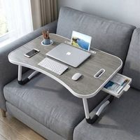 Bureau d'ordinateur mobile moderne pliable AOR avec plateau en MDF, design compact pour salon, bureau à domicile