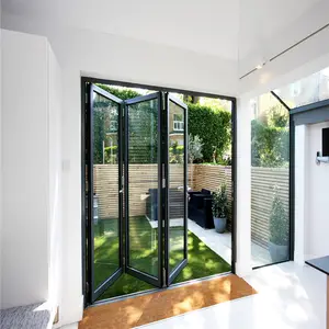 住宅铝框钢化玻璃双旧/折叠门二手外门