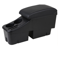 Nouveau Rangement Central Universel d'Accoudoir de Voiture avec Porte-Gobelet et Cendrier, Boîte d'Accoudoir Double Auto Réglable
